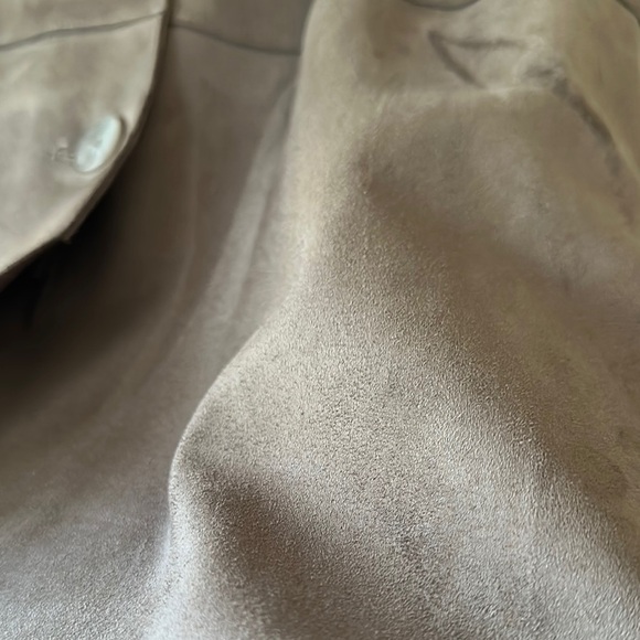 HOUSE OF HARLOW 1960 | Faux Leather Suede Two Breast Button Trench Coat - Picture 4 of 10